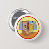 Cassettebandje- en potlood Rewind Love Ronde Button 5,7 Cm (Voorkant /achterkant)