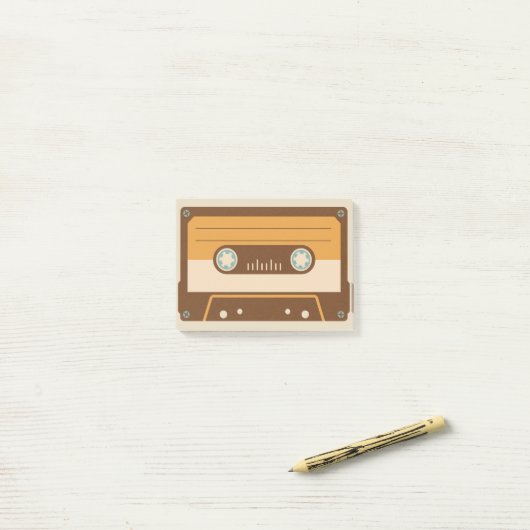 Cassettebandje geïllustreerde Post-it notities Post-it® Notes (Op bureau)