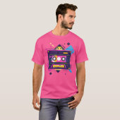 Cassettebandje geometrisch ontwerp 90S RB T-shirt (Voorkant volledig)