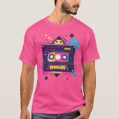 Cassettebandje geometrisch ontwerp 90S RB T-shirt (Voorkant)