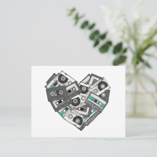 Cassettebandje hart gemengd briefkaart (Staand voorkant)