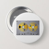 Cassettebandje Illustratie  muziekliefhebber Ronde Button 7,6 Cm (Voorkant /achterkant)