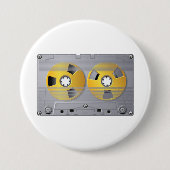 Cassettebandje Illustratie  muziekliefhebber Ronde Button 7,6 Cm (Voorkant)