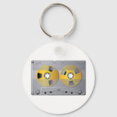 Cassettebandje Illustratie muziekliefhebber Sleutelhanger (Achterkant)