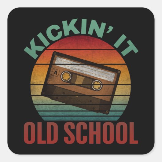 Cassettebandje in Retro Stijl Vierkante Sticker (Voorkant)