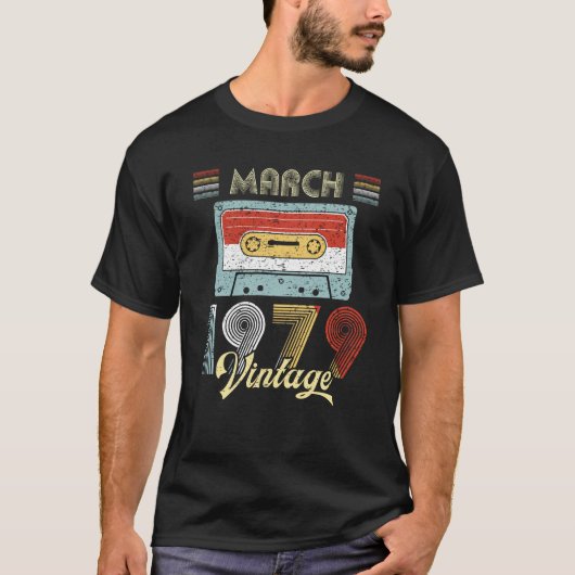  Cassettebandje Maart 1979 40ste verjaardag T-shirt (Voorkant)