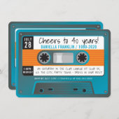 CASSETTEBANDJE moderne disco verjaardag aqua blauw Kaart (Voorkant / Achterkant)