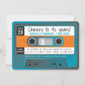 CASSETTEBANDJE moderne disco verjaardag aqua blauw Kaart (Voorkant)