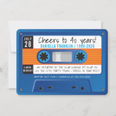 CASSETTEBANDJE moderne disco verjaardagsblauw sina Kaart (Voorkant)