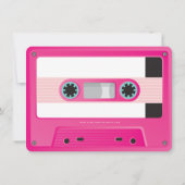 CASSETTEBANDJE moderne  disco verjaardagsroze Kaart (Achterkant)