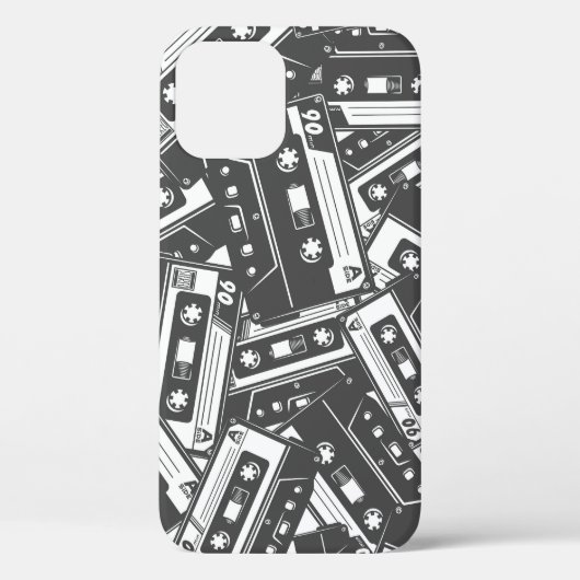 Cassettebandje: Monochroom Patroon Case-Mate iPhone Case (Achterkant)