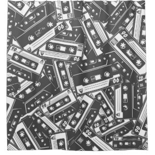 Cassettebandje: Monochroom Patroon Douchegordijn