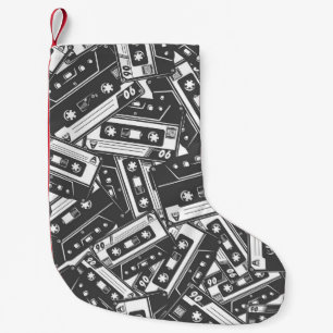 Cassettebandje: Monochroom Patroon Kleine Kerstsok