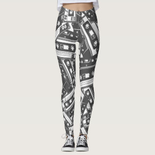 Cassettebandje: Monochroom Patroon Leggings