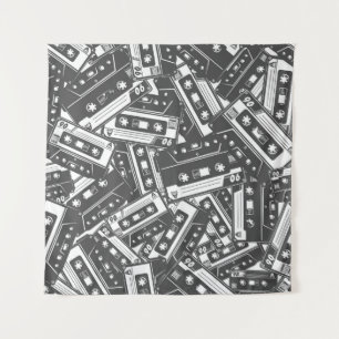 Cassettebandje: Monochroom Patroon Wandkleed