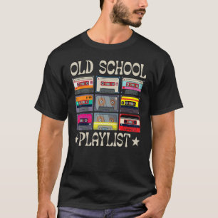 Cassettebandje Music Retro 80s oude afspeellijst v T-shirt