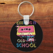 Cassettebandje Music Retro 80s Oude School Sleutelhanger (Voorkant)