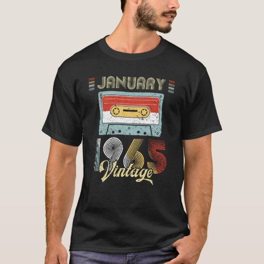  Cassettebandje op de geboorte van januari 1965 T-shirt (Voorkant)
