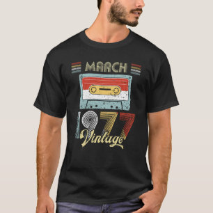 Cassettebandje op de geboorte van maart 1977 T-shirt