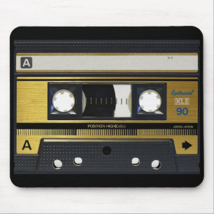 Cassettebandje oud ontwerp van leerlingenrecorder muismat