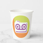 Cassettebandje pictogram papieren bekers (Voorkant)