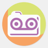 Cassettebandje pictogram ronde sticker (Voorkant)