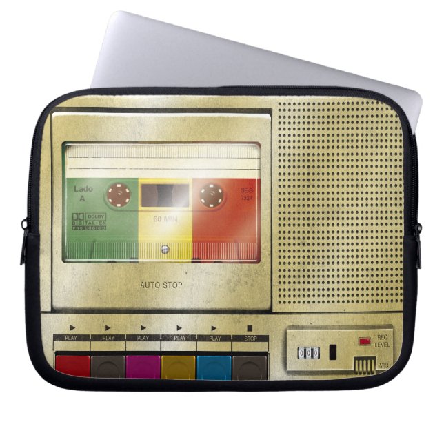 Cassettebandje Player Laptop Sleeve (Voorkant)