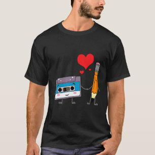 Cassettebandje Potlood Retro 70's 80's 90's T-shirt