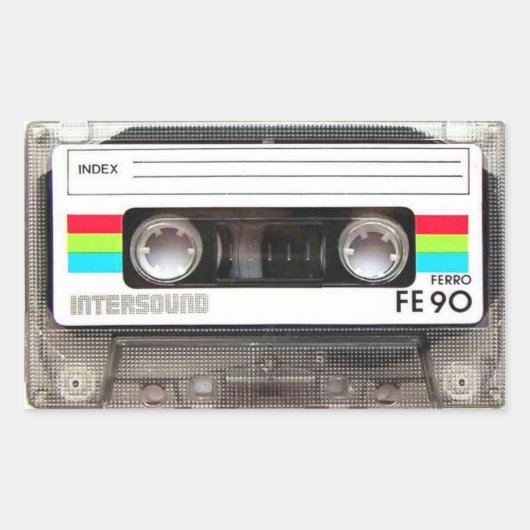 Cassettebandje Rechthoekige Stickers (Voorkant)