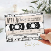 Cassettebandje Record Ivoor Huwelijksuitnodiging R RSVP Kaartje