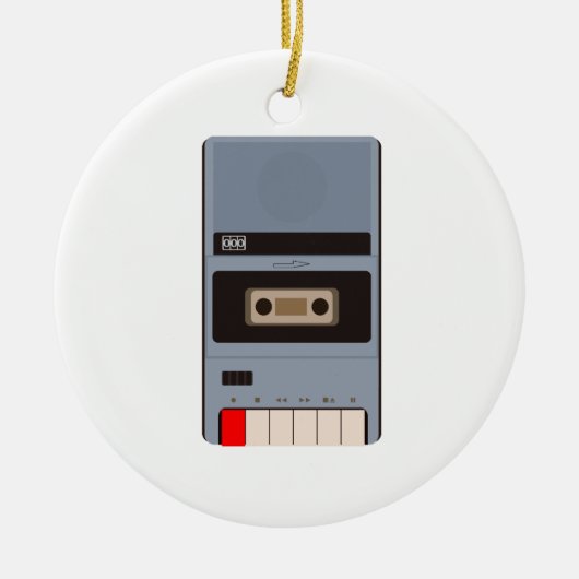 Cassettebandje Recorder Keramisch Ornament (Voorkant)