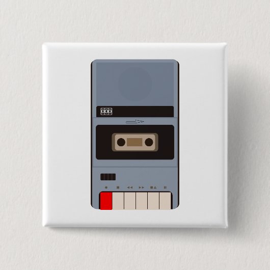 Cassettebandje Recorder Vierkante Button 5,1 Cm (Voorkant)