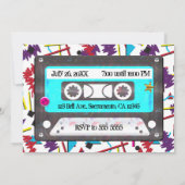 Cassettebandje Retro 80's 90's Theme Birthday Part Kaart (Achterkant)