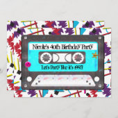 Cassettebandje Retro 80's 90's Theme Birthday Part Kaart (Voorkant / Achterkant)