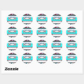 Cassettebandje Retro 80's 90's Theme Birthday Part Ronde Sticker (Vel)