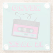 Cassettebandje Retro 80's Groovy Muziek Glazen Onderzetter (Achterkant)