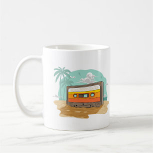 Cassettebandje Retro 80's op het strand Rewind Koffiemok