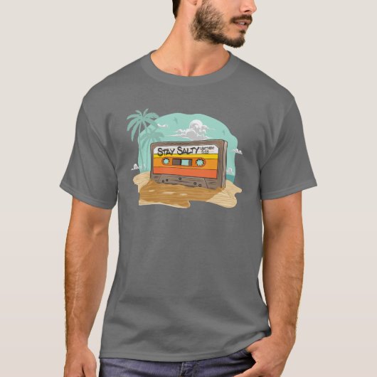 Cassettebandje Retro 80's op het verblijf Salty Ma T-shirt (Voorkant)