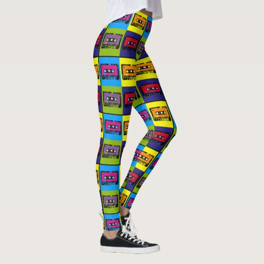 Cassettebandje Retro 90 Pop Art Leggings (Rechts)