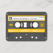 Cassettebandje Retro Groovy Muziek Unique Wedding Plaatskaartje (Achterkant)