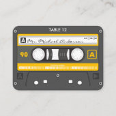 Cassettebandje Retro Groovy Muziek Unique Wedding Plaatskaartje (Voorkant)
