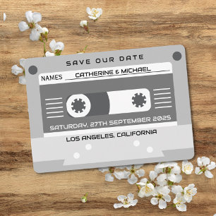 Cassettebandje Retro Music Wedding Save The Date