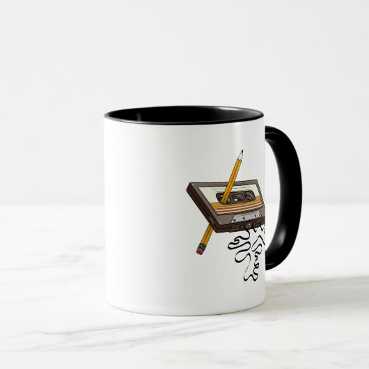 Cassettebandje Retro Rewind 80's Style Mok (Voorkant rechts)