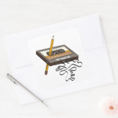Cassettebandje Retro Rewind 80's Style Vierkante Sticker (Envelop)