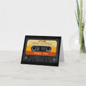 Cassettebandje Retro verjaardagsfeestje Bedankkaart (Voorkant)