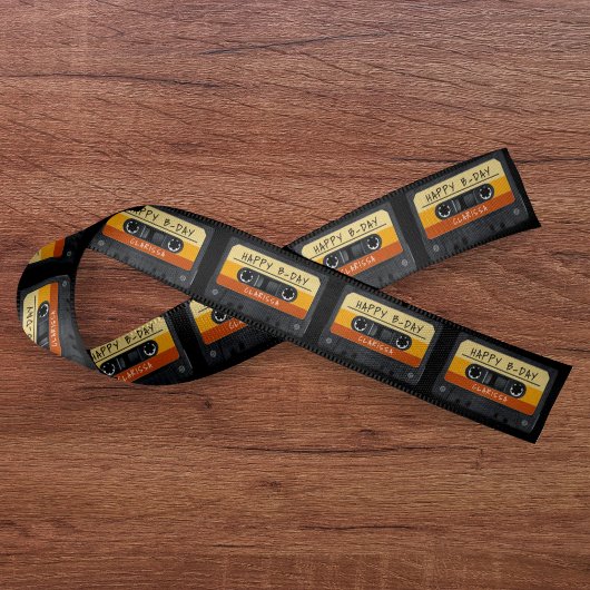 Cassettebandje Retro verjaardagsfeestje Satijnen Lint