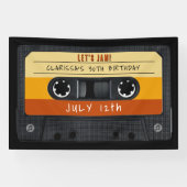 Cassettebandje Retro verjaardagsfeestje Spandoek (Horizontaal)