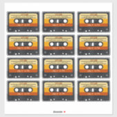 Cassettebandje Retro verjaardagsfeestje Sticker (Vel)