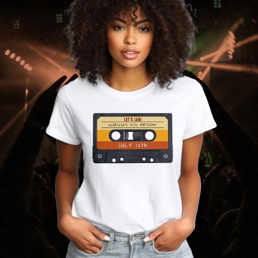 Cassettebandje Retro verjaardagsfeestje T-shirt