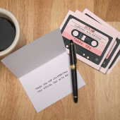 Cassettebandje Roze Retro Verjaardagsfeest Bedankkaart